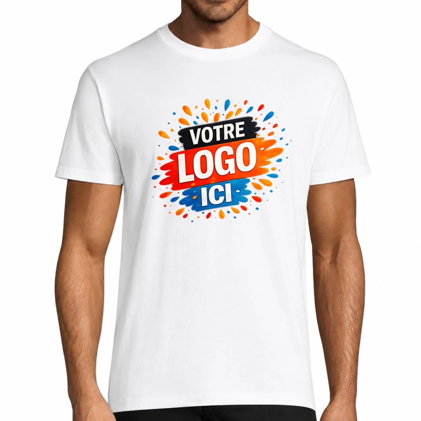 T-shirt homme blanc personnalisable avec logo