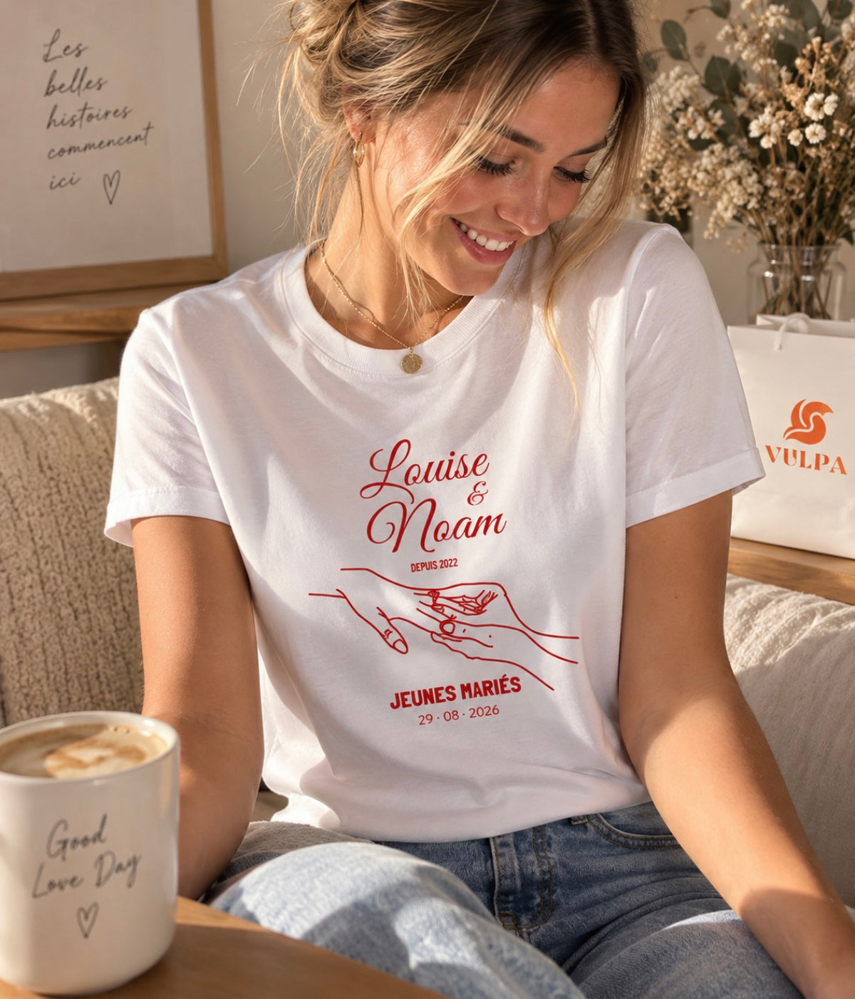 T-shirt femme mariage Jeunes Mariés, vue complémentaire | Vulpa