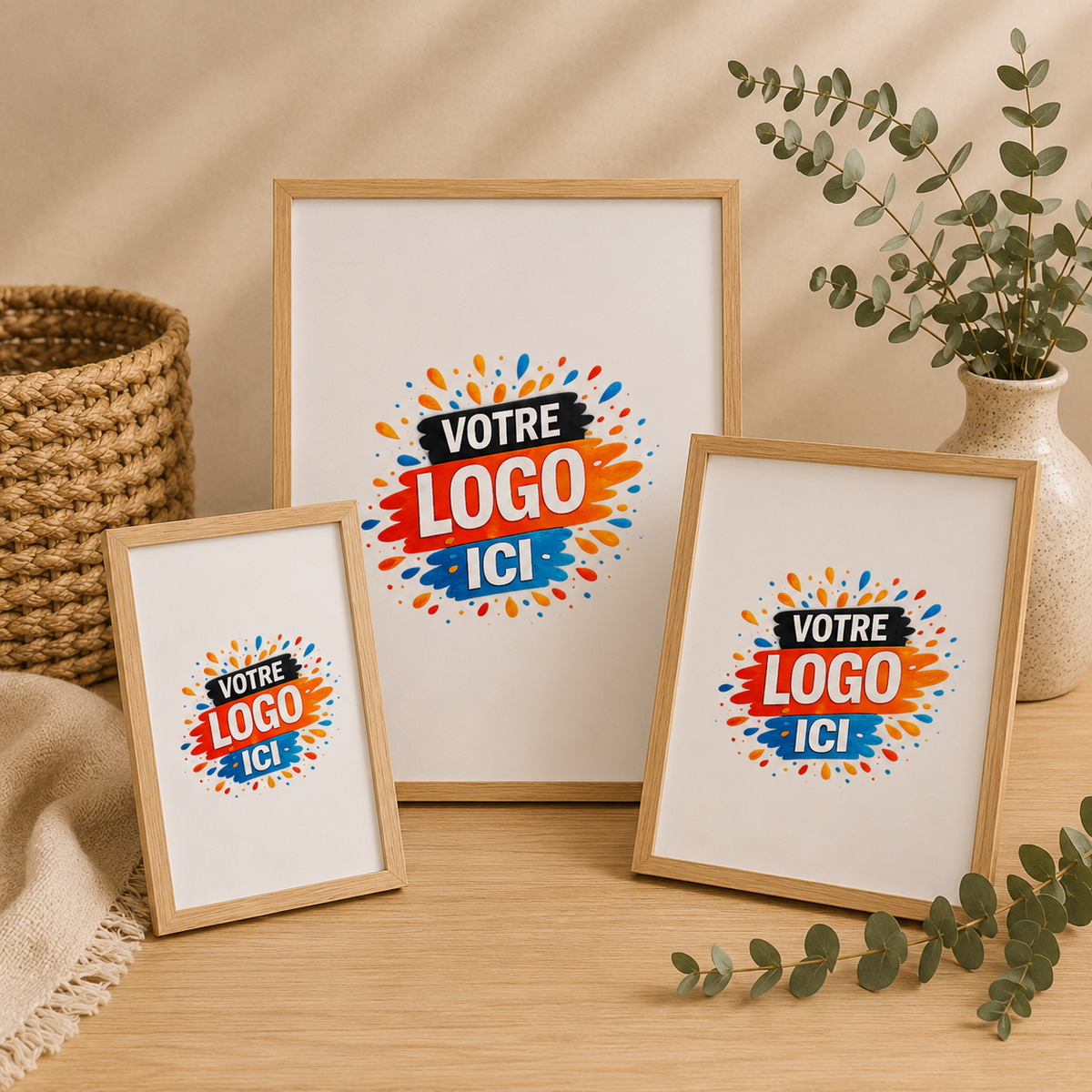 Affiches encadrées personnalisables avec logo ou visuel au choix