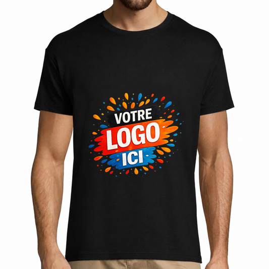 T-shirt homme noir personnalisé avec votre logo