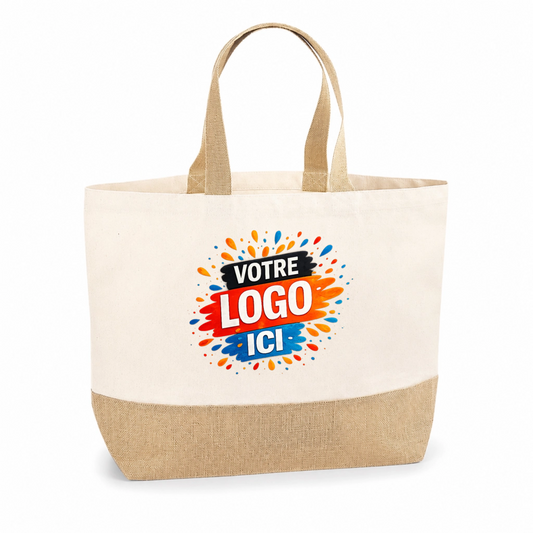 Sac cabas en jute personnalisé avec votre logo