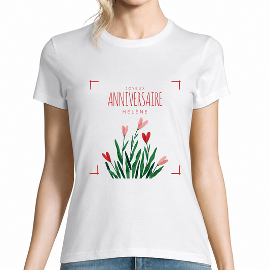T-shirt personnalisé – Joyeux anniversaire avec prénom