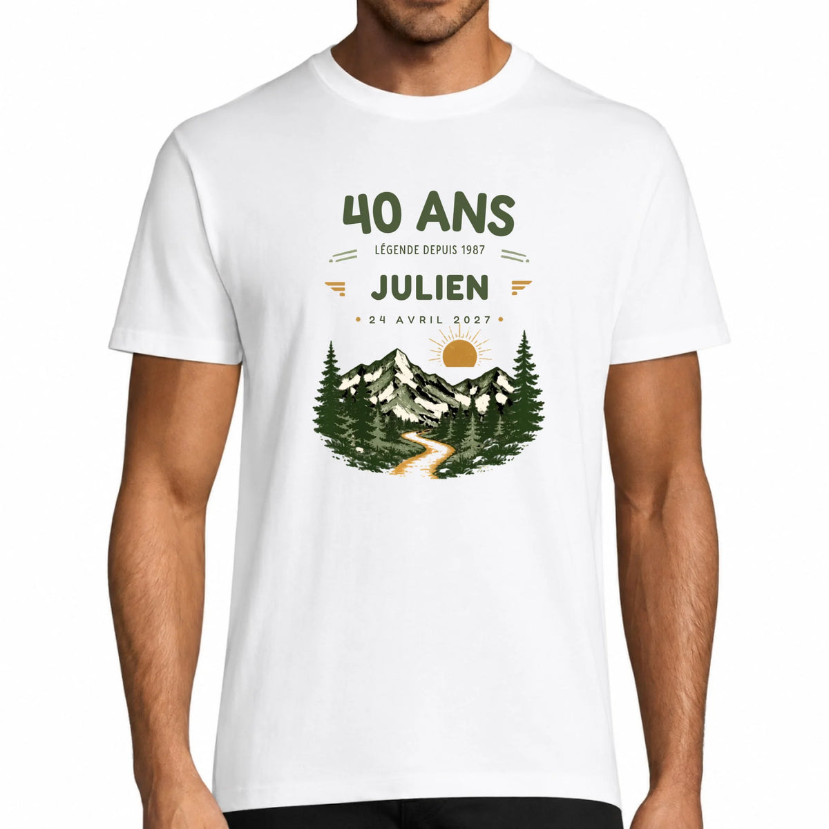 T-shirt Homme Anniversaire personnalisé Légende de la Montagne - Vulpa