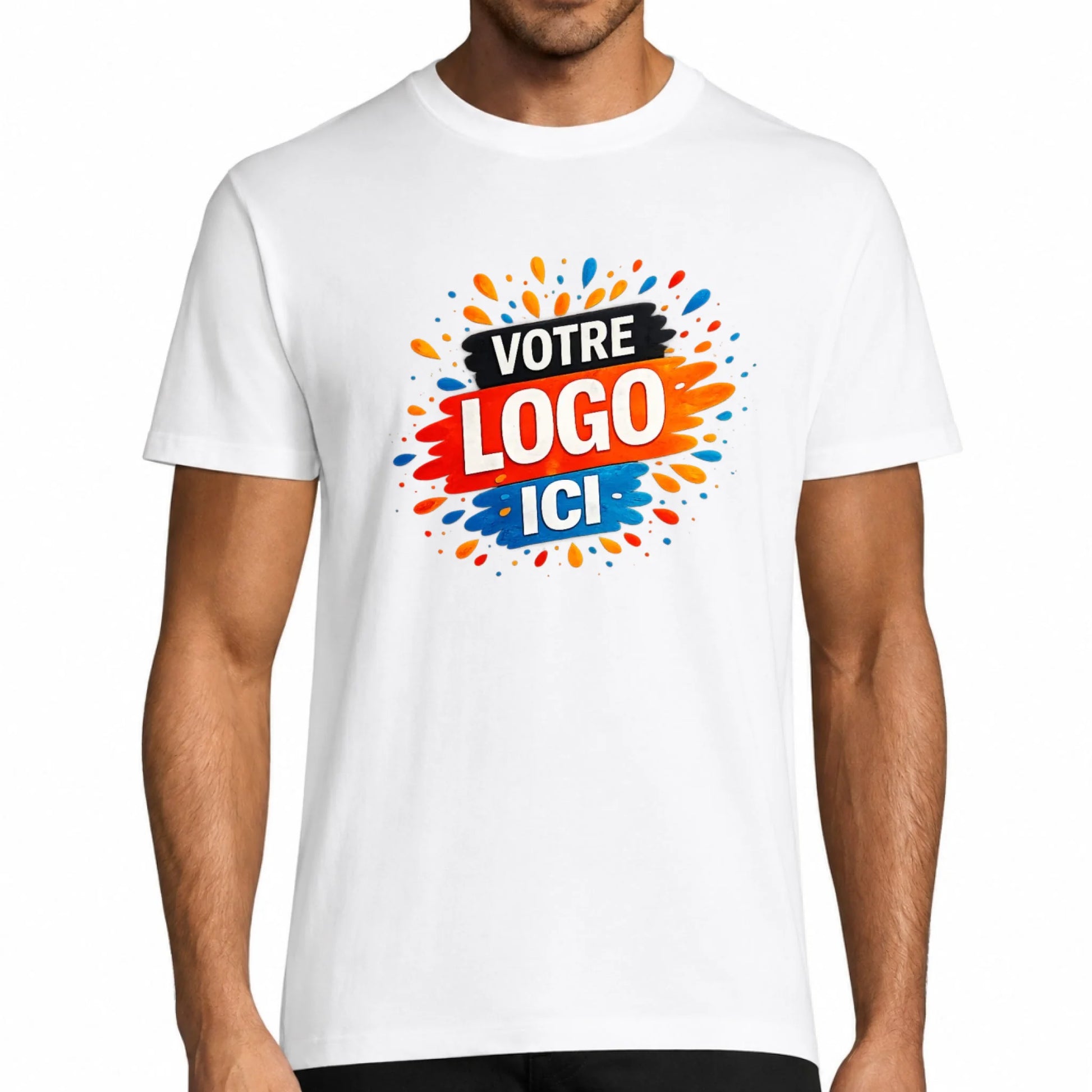 T-shirt homme blanc personnalisable avec logo