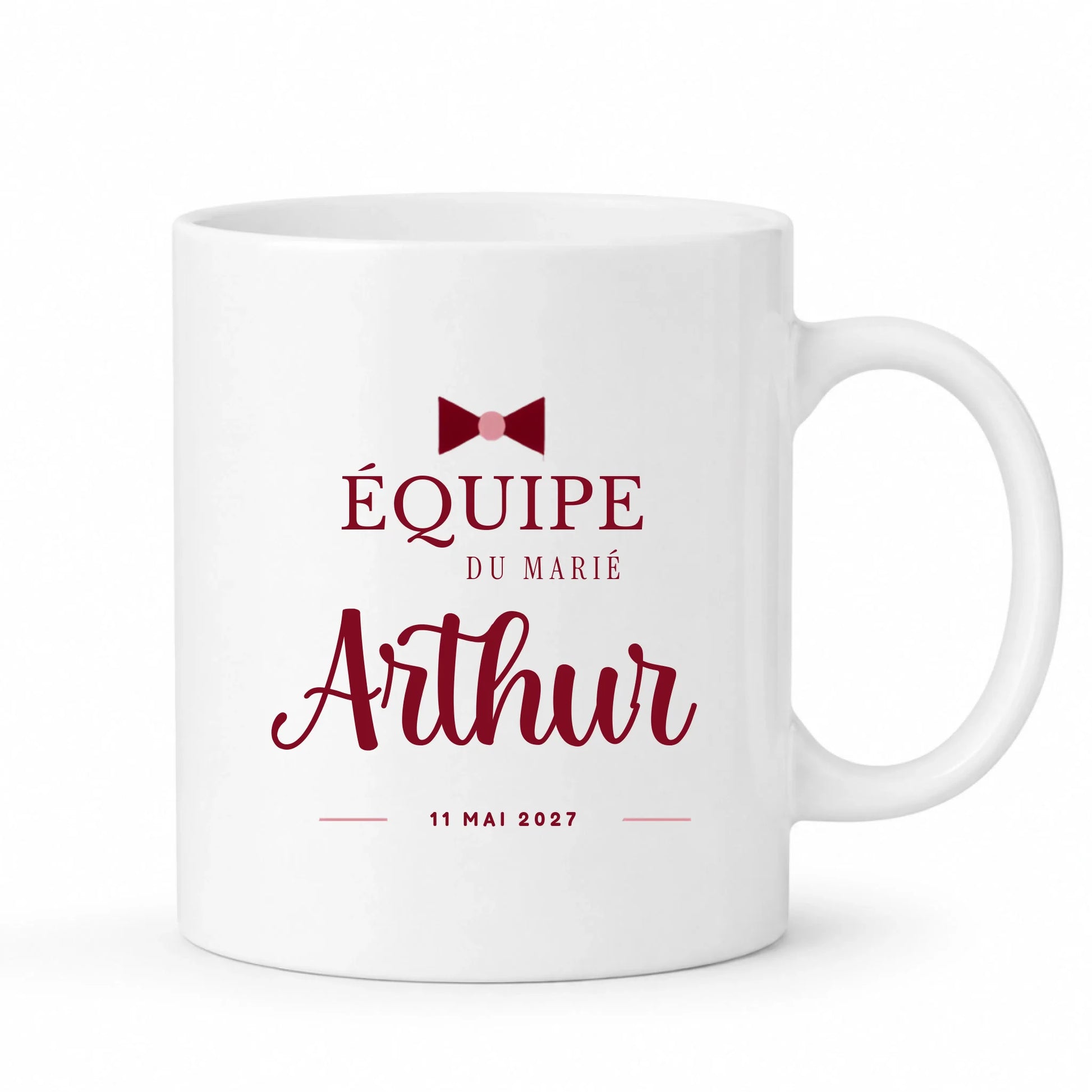 Mug blanc EVG personnalisé Équipe du Marié avec prénom
