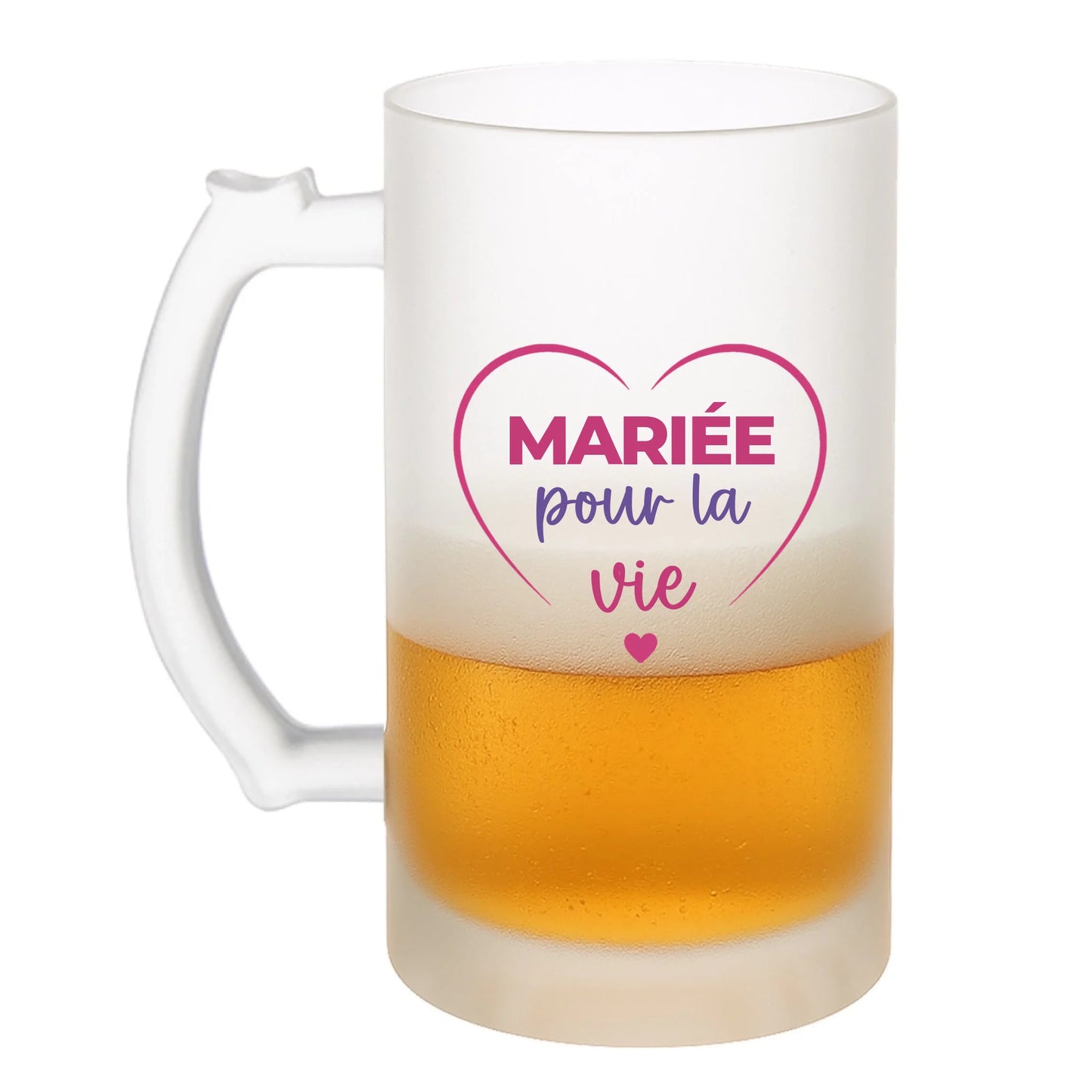 Chope à bière remplie de bière Mariée pour la vie EVJF Vulpa