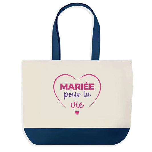 Sac en jute Bleu Mariée pour la vie EVJF Vulpa