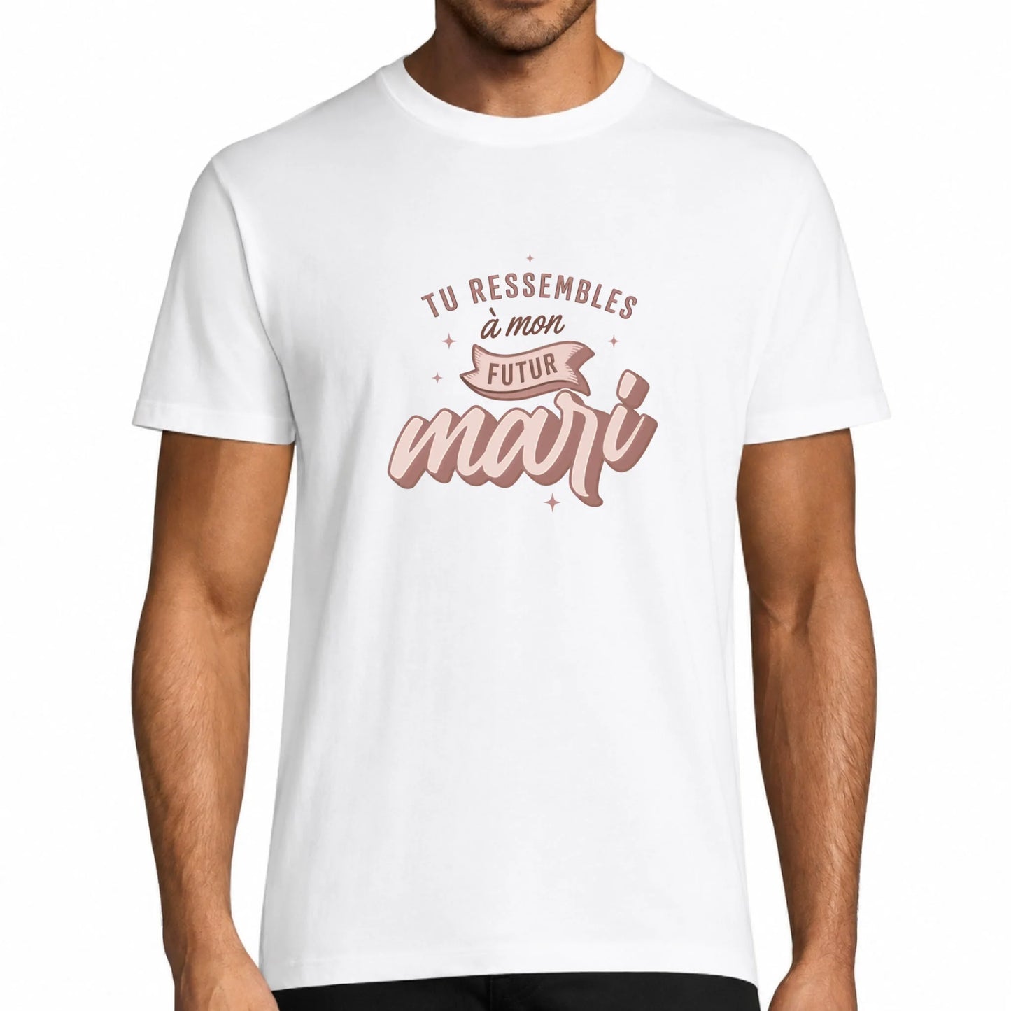 T-shirt homme blanc humoristique Tu Ressembles à Mon Futur Mari