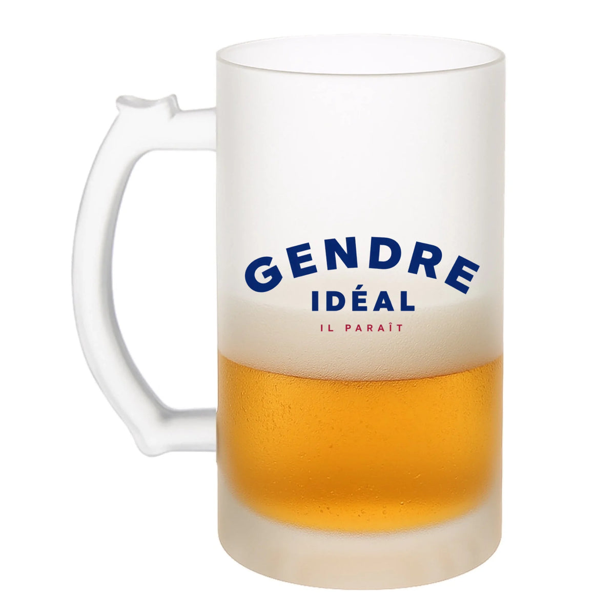 Chope à bière vue de côté, humoristique Gendre Idéal Il Paraît