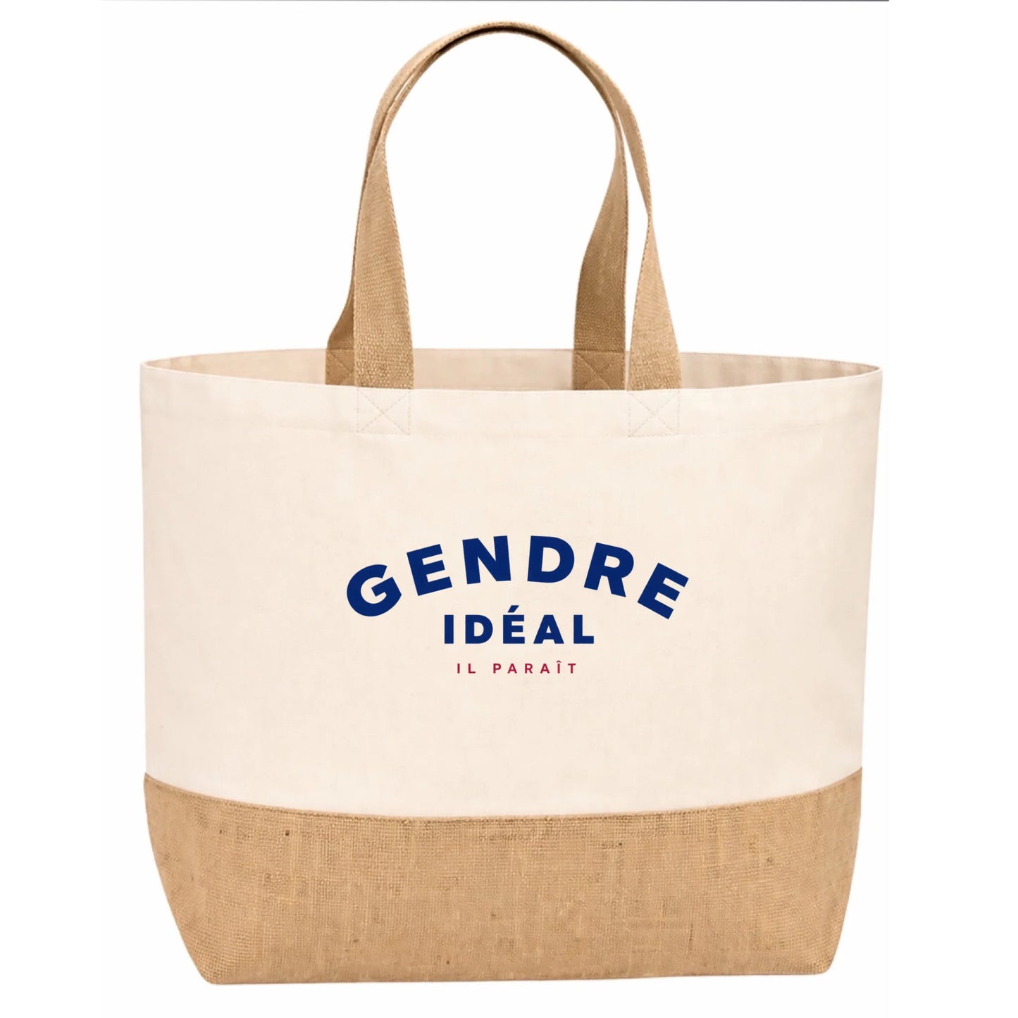 Sac en jute vu de profil, humoristique Gendre Idéal Il Paraît