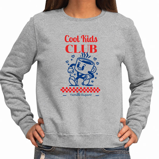 Sweat femme gris personnalisé Cool Kids Club | Vulpa