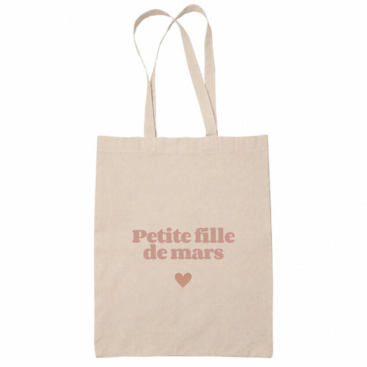 Tote bag beige naissance Petite Fille de Mars | Vulpa
