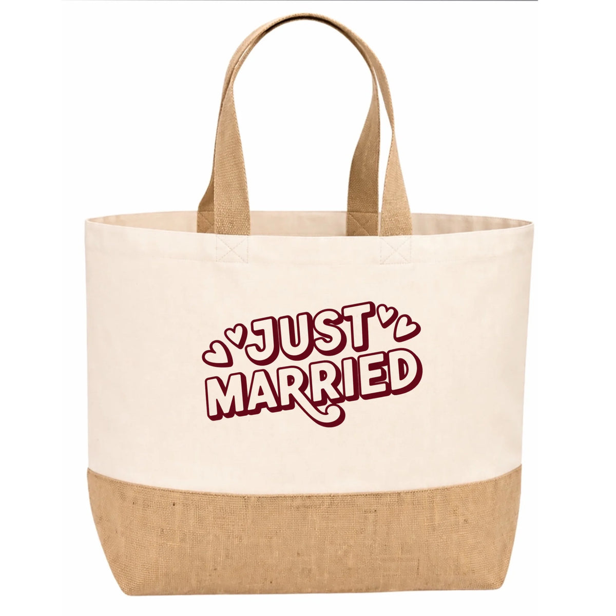 Sac en jute mariage Just Married | Vulpa