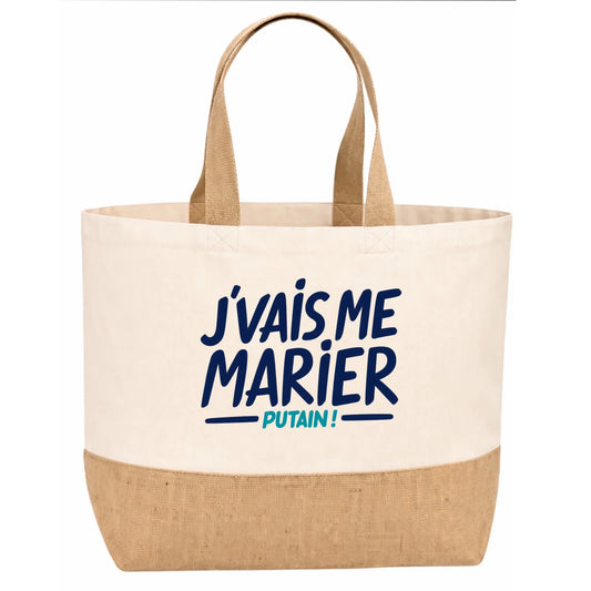Sac en jute EVJF J'vais Me Marier Putain | Vulpa