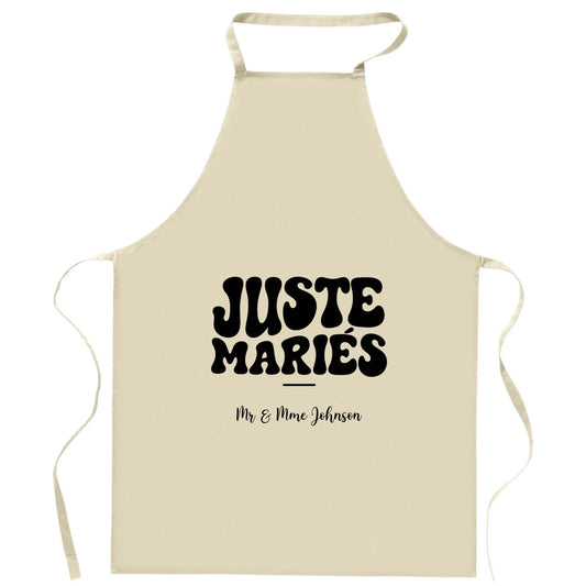 Tablier de cuisine mariage personnalisé Juste Mariés | Vulpa