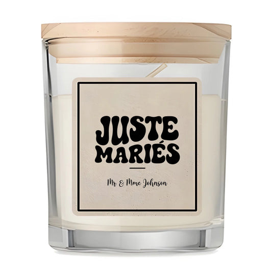 Bougie mariage personnalisée Juste Mariés | Vulpa