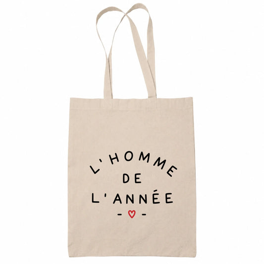 Tote bag beige L'Homme de L'Année | Vulpa