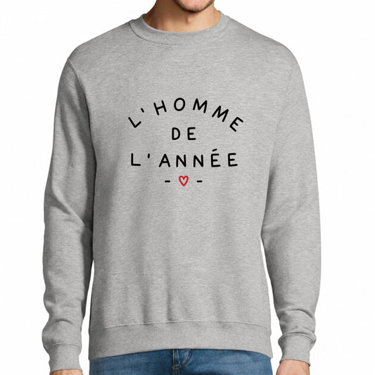 Sweat homme gris L'Homme de L'Année | Vulpa