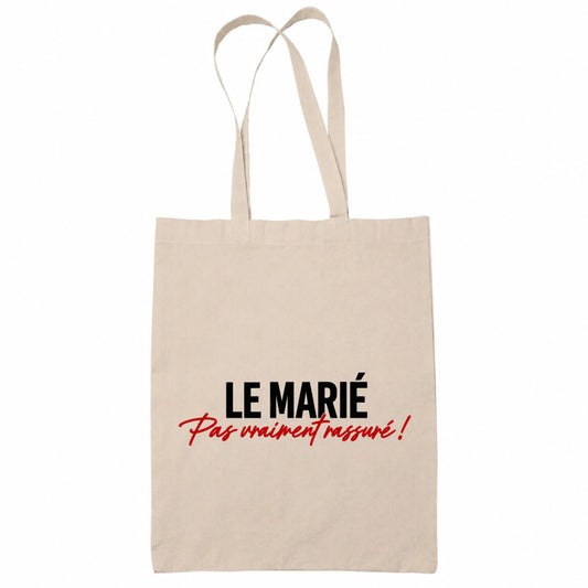 Tote bag beige EVG Le Marié, Pas Vraiment Rassuré | Vulpa