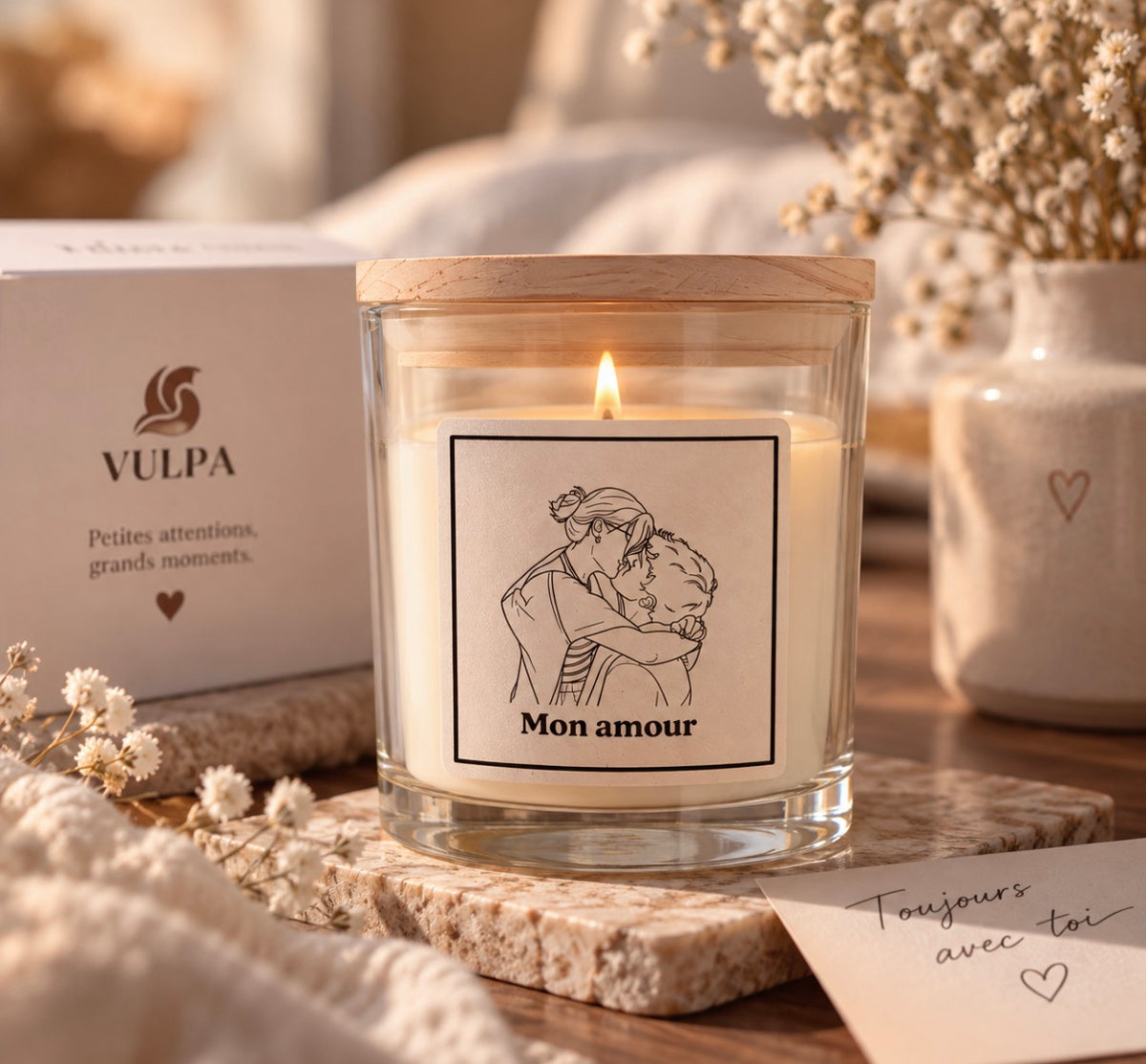 Bougie Mon Amour, vue complémentaire | Vulpa